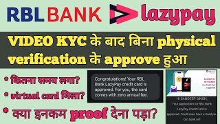 RBL credit card has been approved after video kyc II No physical verification II No income propf [upl. by Tamera806]