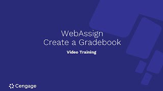 WebAssign Creating a Gradebook [upl. by Hanna85]