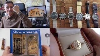 A Soldiers Watch Collection Review  Doxa Diver amp Gold Custom Signet Ring Unboxing  2 Book Haul [upl. by Blatman]