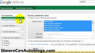 Como saber el costo por click de las palabras clave en Keywords Tool [upl. by Eniala]