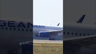 CLOSE UP Aegean Airlines Airbus A320 Landing at Belgrade Airport 🤩aviation aegeanairlines airbus [upl. by Ylas]