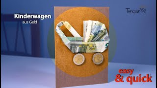 BabypartyHighlight ✨ GeldKinderwagen basteln leicht gemacht – Schritt für Schritt 💸 [upl. by Adnilram]