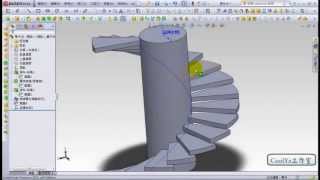 TQCSolidWorks 2014基礎零件設計認證301題樓梯造型實體 [upl. by Iot656]