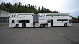 Longest motorhome in the world 59ft 12 cylinders registration rooftop terrace Made in Germany [upl. by Charita]