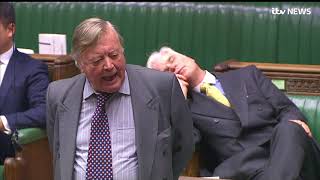 MP Desmond Swayne falls asleep in Commons during Brexit debate  ITV News [upl. by Whittemore]