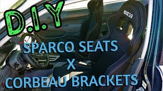 Mounting Sparco Seats on Corbeau Brackets DIY [upl. by Eidas]