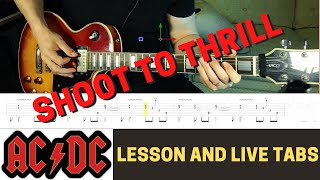 ACDC  Shoot to Thrill  only Guitar slowed down Solos  animated Tabs [upl. by Loralee756]