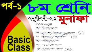 Class 8 math chapter 21 Basic I part 1  Munafa 21  মুনাফা  ২য় অধ্যায়  অষ্টম গণিত  Eight [upl. by Nosretep]