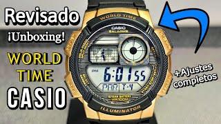 Unboxing y revisado Casio World Time ae1000w reloj digital de cuarzo económico y durable [upl. by Acisseg237]