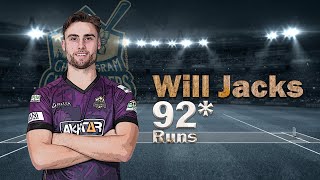 Will Jackss 92 Runs Against Sylhet Sunrisers  29th Match  Season 8  BBPL 2022 [upl. by Nadya]