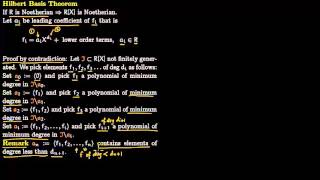 Hilbert Basis Theorem [upl. by Kessel]