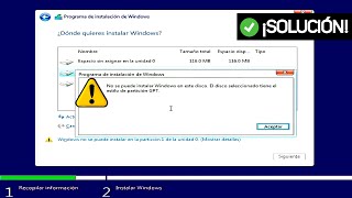 Borrar Formato GPT ✅ No se puede instalar Windows en este disco Tiene el estilo de partición GPT [upl. by Ahsinyar]