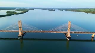 Ponte estaiada Mário Covas na divisa de SPMS PaulicéiaBrasilândia [upl. by Shorter29]