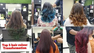 Top 5 hair colour transformation  Top 5 hair colour  🤗 mux9tvsalon haircolortransformation [upl. by Manard]