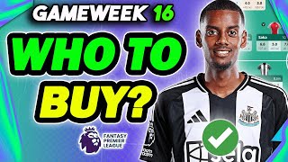 GAMEWEEK 16 BEST PLAYERS TO BUY✅ Fantasy Premier League 202425 [upl. by Ahsuas665]