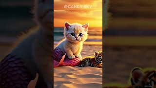 Story quot A mermaid cat save a lion cubquot cat music catlover funny cutecat cute youtubeshorts [upl. by Reeher]