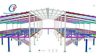 Steel structure warehouse 3D model [upl. by Duong932]