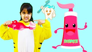 Brush Teeth and Going to Dentist  Katy Cutie and Ashu play Toothbrush stories for children [upl. by Ibrab]