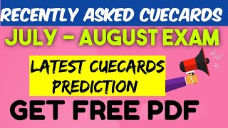 July  August 2024 recently asked Cue Cards FREE Pdf with Samples PREPARE ielts pdf speaking [upl. by Campos]