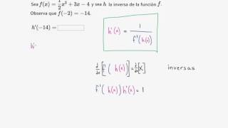 Evaluando la derivada de la función inversa  Cálculo  Khan Academy en Español [upl. by Adnuhsat408]