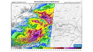 Akumulovaný úhrn zrážok podľa modelu ICOND2 [upl. by Liakim]