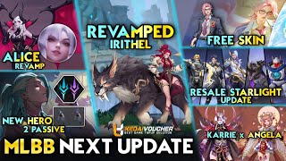 REVAMPED IRITHEL amp ALICE  RESALE RARE STARLIGHT  FREE SKIN EVENT  Mobile Legends whatsnext [upl. by Ennayelsel511]