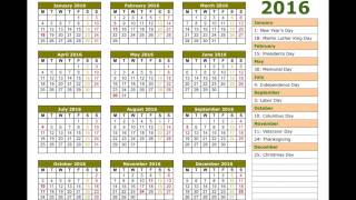 2016 calendar [upl. by Anwad]