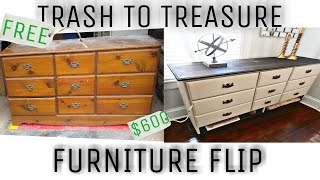 FURNITURE FLIP  HOW TO FIX BROKEN DRAWERS  ADDING MORE STORAGE TO A DRAWER [upl. by Soirtimid]