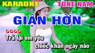 Karaoke Giận Hờn Tone Nam Nhạc Sống  Nguyễn Linh [upl. by Ecille]