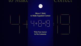 Fix the equation in just 1 move 👍  Matchstick Challenge ✔️ shorts hacktrick matchstick puzzles [upl. by Flynn502]