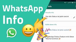 Alte WhatsApp Status ist jetzt wieder verfügbar [upl. by Malchus]