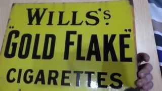 Enamel Sign  Wills Gold Flake Cigarettes [upl. by Okihcim563]