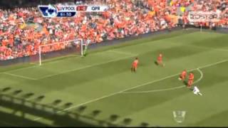 Jamie Carragher INCREDIBLE SHOT ALMOST GOAL vs QPR 19052013 [upl. by Aistek845]