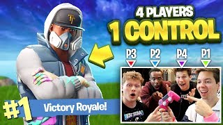 4 PEOPLE 1 CONTROLLER CHALLENGE IN FORTNITE W JESSER CASH amp JIEDEL [upl. by Debarath249]