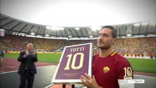 Supporters honour Francesco Totti in his final ever game for Roma [upl. by Aisined]