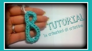 Tutorial Lettera B con Elastici RAINBOW LOOM  DIY Charm Lettere dellAlfabeto [upl. by Pich]