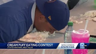 Dario Melendez wins Wisconsin State Fair Celebrity Cream Puff Eating Contest [upl. by Ricca]