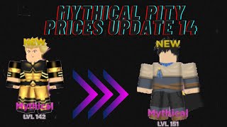 Every Mythical Pity Prices Updated Anime Fighters Simulator Update 14 [upl. by Nytsud]