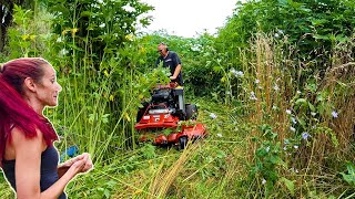 20FT TALL Overgrown YARD NOBODY Would MOW it for this SINGLE MOM SO I DID FOR FREE [upl. by Attenahs]