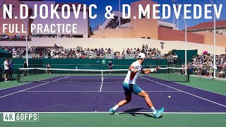 Novak Djokovic amp Daniil Medvedev  FULL PRACTICE 2024 IW [upl. by Assilav]