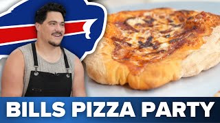 What goes into this Buffalo Bills pizza recipe and which players can eat the most [upl. by Carbo]