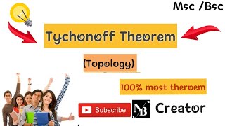 Tychonoff Theorem in hindi  Topology [upl. by Dodi920]