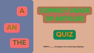 English Grammar Practice  Correct Usage of Articles  English Grammar Test  Intermediate Level [upl. by Tertia341]