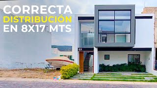 CASA CON CORRECTA DISTRIBUCIÓN EN 8X17 MTS  OBRAS AJENAS [upl. by Tdnaltroc998]