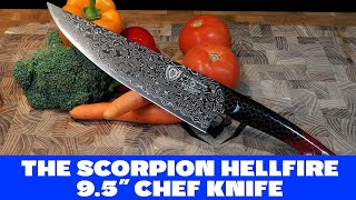 Unboxing The Scorpion Hellfire 95quot Chef Knife  Damascus Kitchen Knife [upl. by Otrebor696]