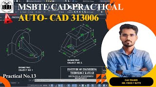 Practical No 13 Drawing isometric views of given two objects [upl. by Ainat596]