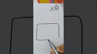 How To Draw Old TV Step by Step shorts shortsfeed [upl. by Yacano]