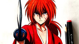 How To Draw Kenshin Himura  Rurouni Kenshin  Step By Step  anime drawing draw [upl. by Namus]