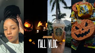 Fall Vlog 🍂🎃 JAMAICAN EDITION  Hidden River Pumpkin Carving Fall Starbucks Drink etc [upl. by Idissac630]