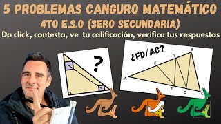 5 ejercicios del canguro matemático Nivel 4to de ESO 1416 años España 2020 [upl. by Worsham]